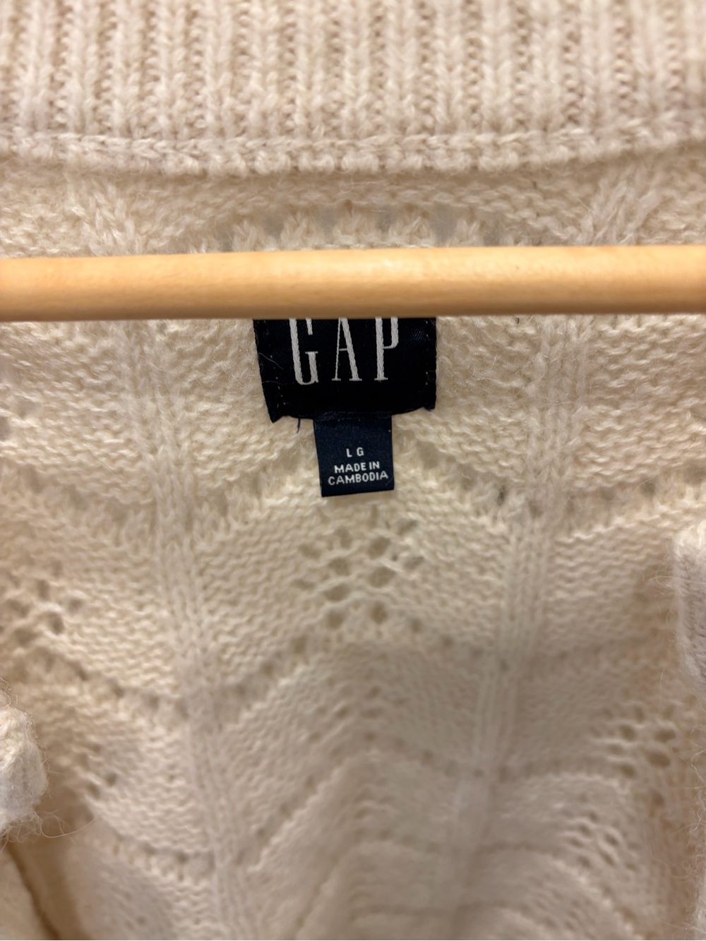 GAP Cream Openwork Button-Up Cardigan - Picture 4 of 4